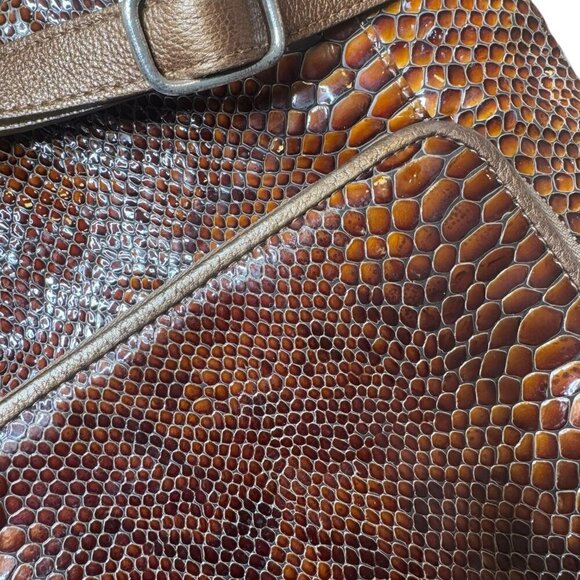 Brighton Brown Faux Snakeskin Crossbody Bag - Picture 8 of 10